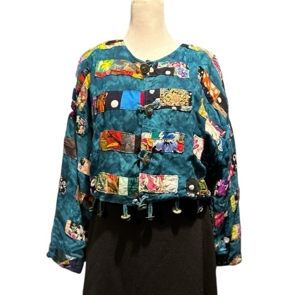 Nativewear Designs Patchwork Boho Cropped Jacket Dolman - Picture 1 of 7